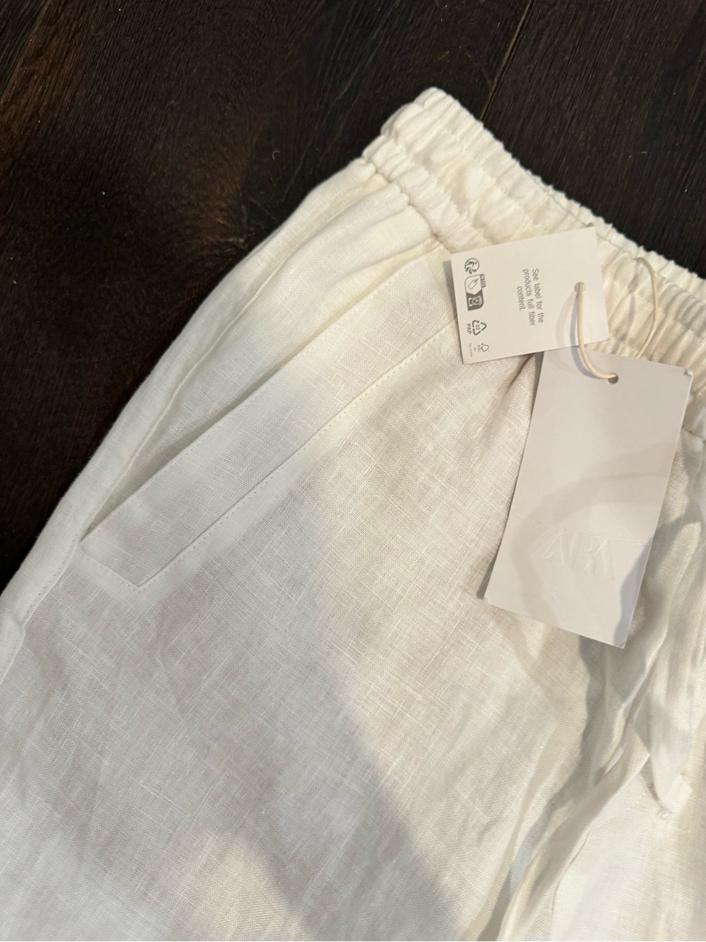 ZARA Women’s White Linen Linen Pants - Picture 3 of 6